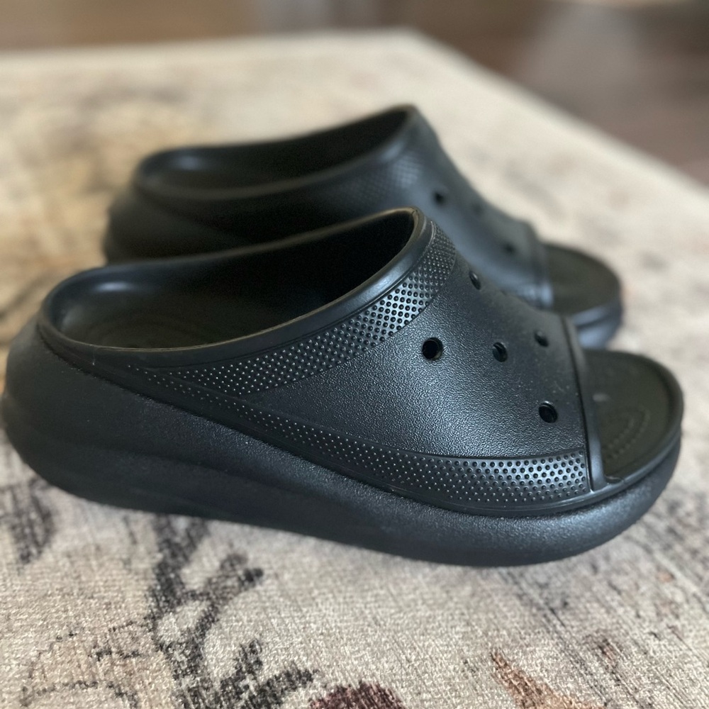 Black Crocs Platform Slides - Picture 2 of 6